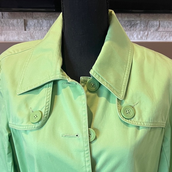 Talbots Green Belted short Trench style coat size 10 - Picture 3 of 15